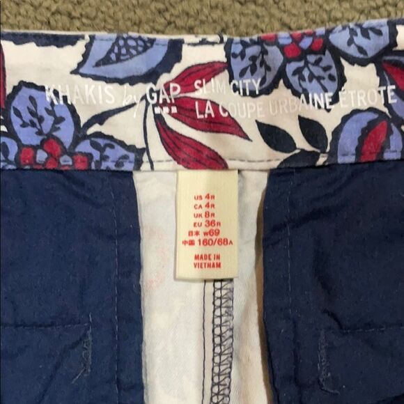 GAP Floral khaki Slim City size 4 - Picture 3 of 4